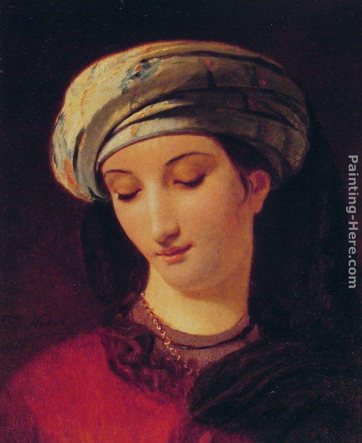 Francois Joseph Navez Portrait of a Woman with a Turban